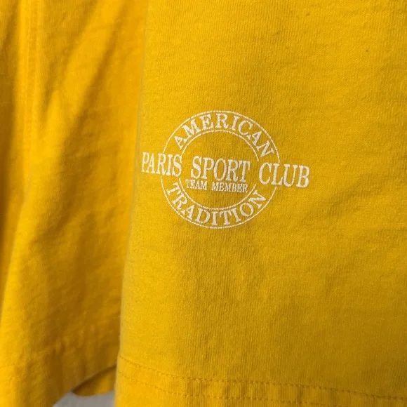 Vintage Yellow Paris Sport Club Casual Drawstring Shorts - Picture 2 of 7